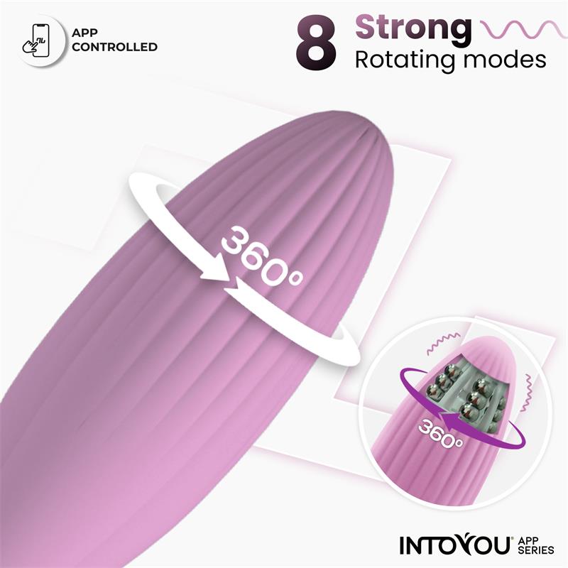 Интерактивное виброяйцо с функцией вращения Rotating Beads, нежно-розовое