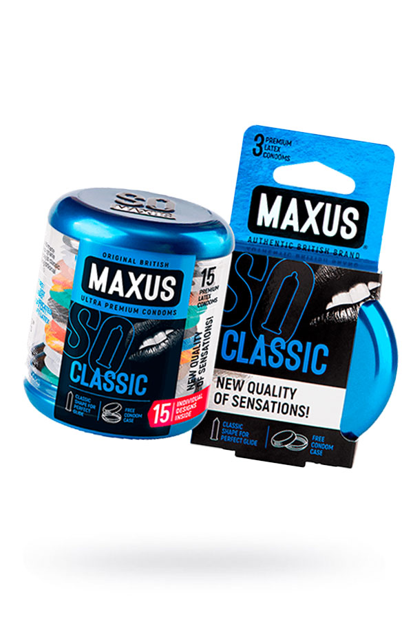 Презервативы Maxus Classic, латекс, 18 см, Ø 5,3, кейс в подарок