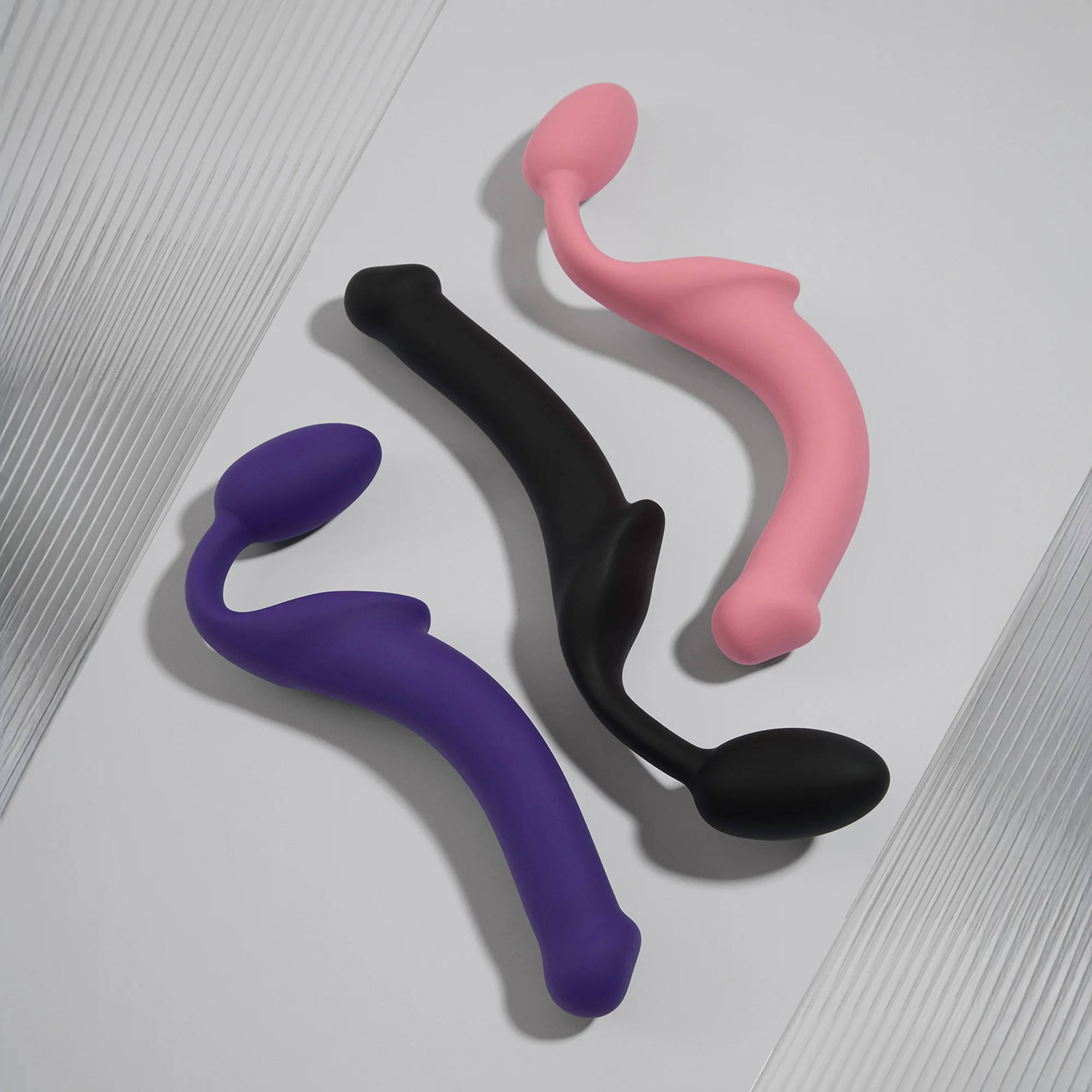 Гибкий страпон Strap-on-me Semi-Realiste, розовый, M