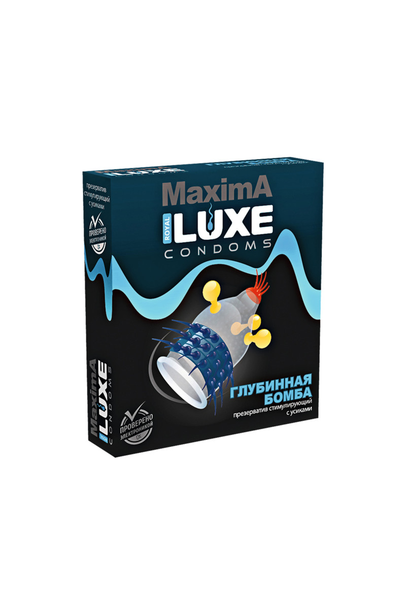 Презервативы Luxe maxima, 18 см, 5.2 см, 1 шт. (рельефы в ассортименте)