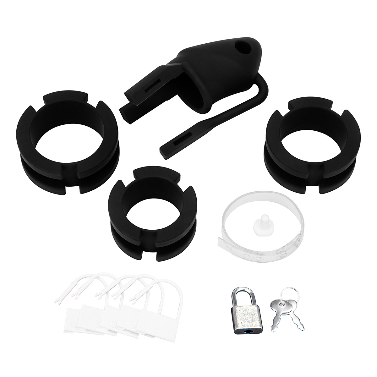 Клетка для пениса черная Silicone Small 2 in Cock Cage With Ball Divider