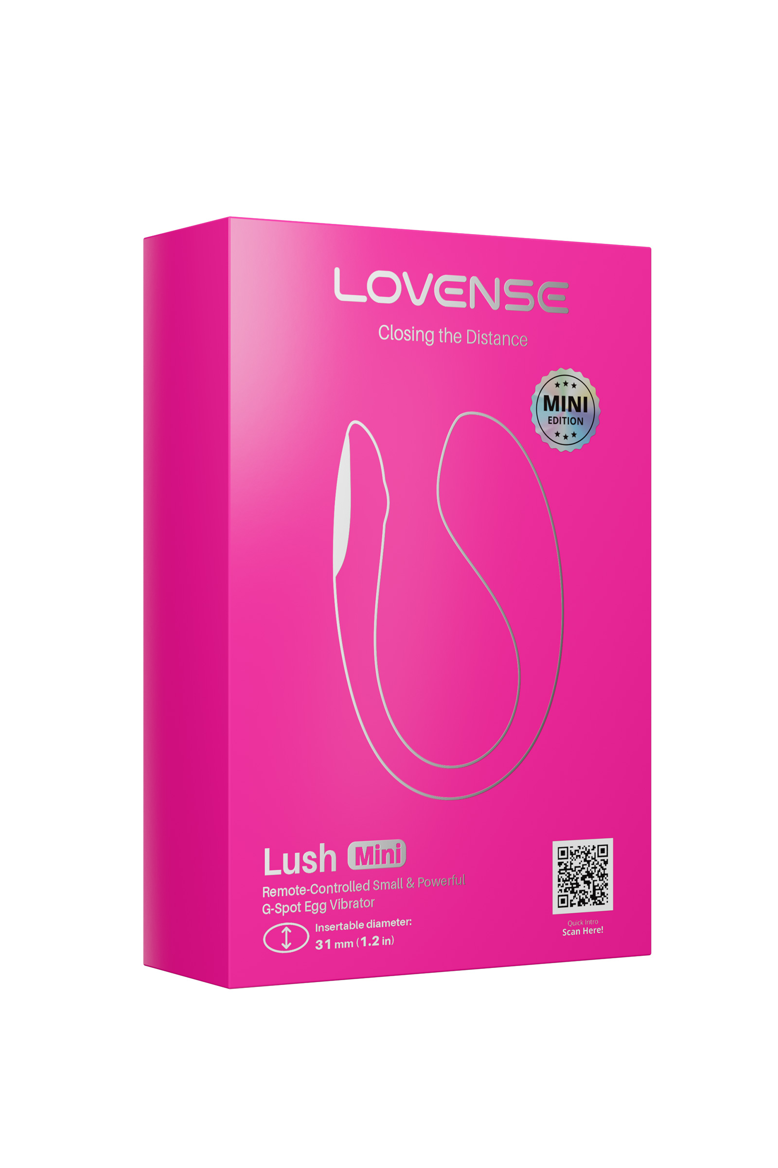 Виброяйцо LOVENSE Lush Mini, силикон, розовый, 9,6 см
