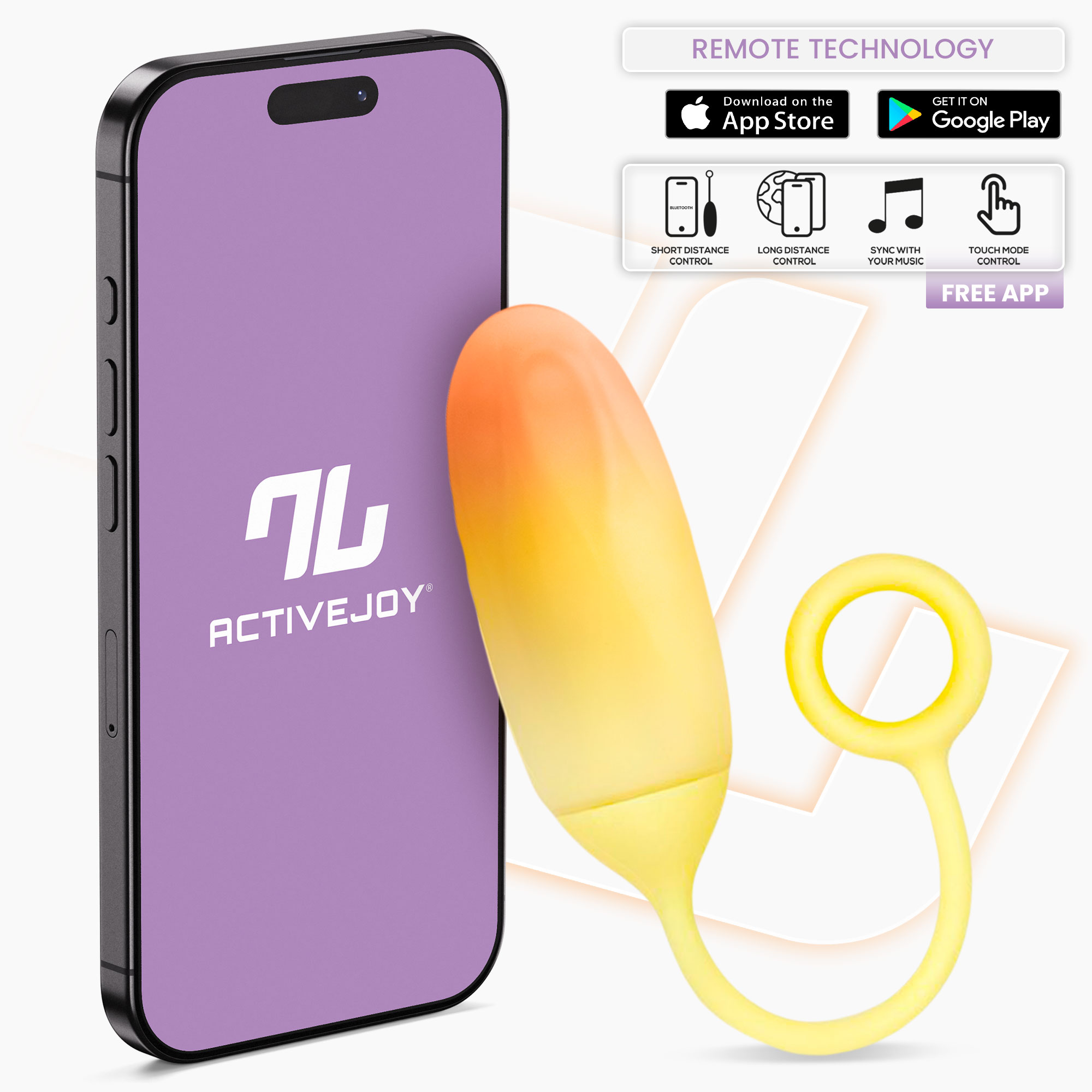 Интерактивное виброяйцо Double Layer Egg, желто-оранжевое