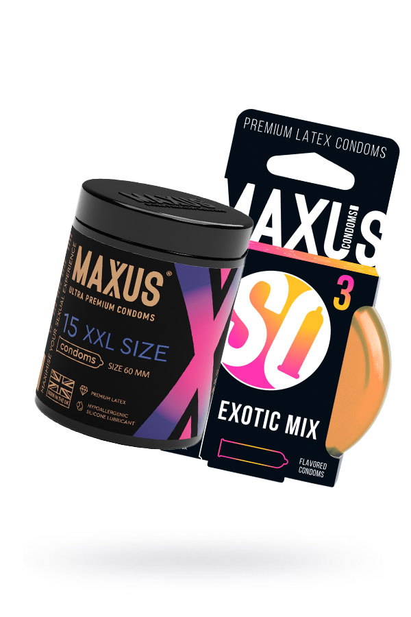 Презервативы Maxus Exotic Mix, латекс, 18 см, Ø 5,3, кейс в подарок