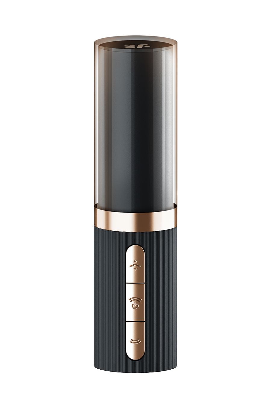 Мини-вибратор с 3D пульсацией в виде помады Satisfyer Deep Kiss с USB-C зарядкой, чёрный, 11,4 см (арт. 4083247)