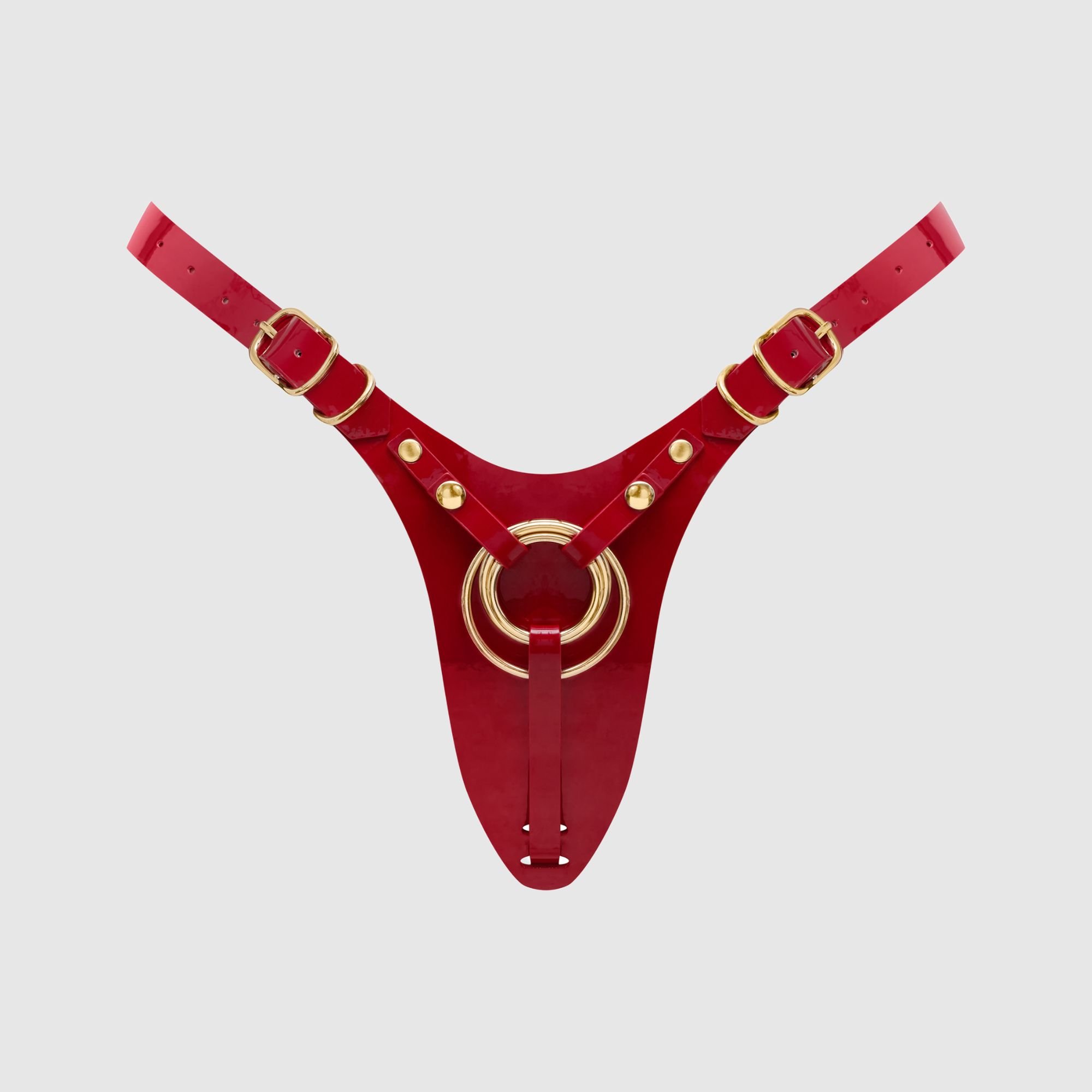 Пояс для страпона Strap-on-me HARNAIS SIMILI FABULOUS, красный