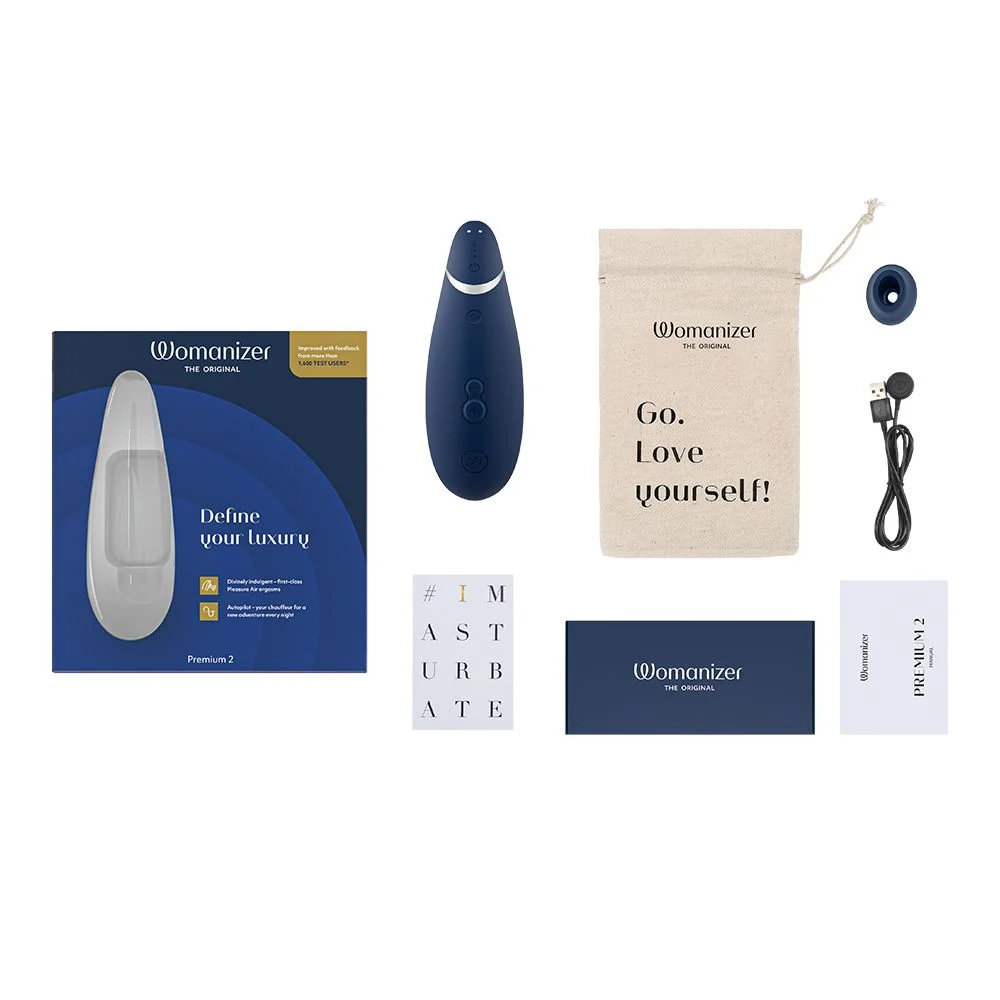 Бесконтактный клиторальный стимулятор Womanizer Premium 2 синий