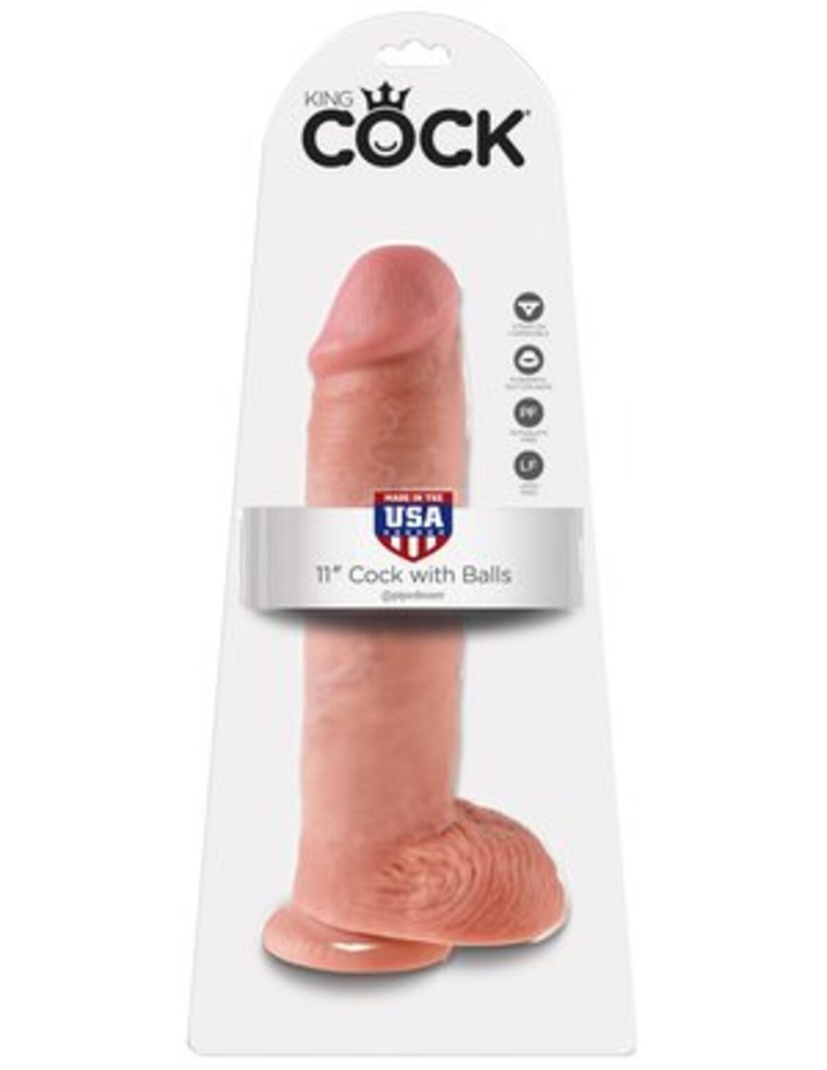 Фаллоимитатор на присоске 11 Cock with Balls телесный King Cock