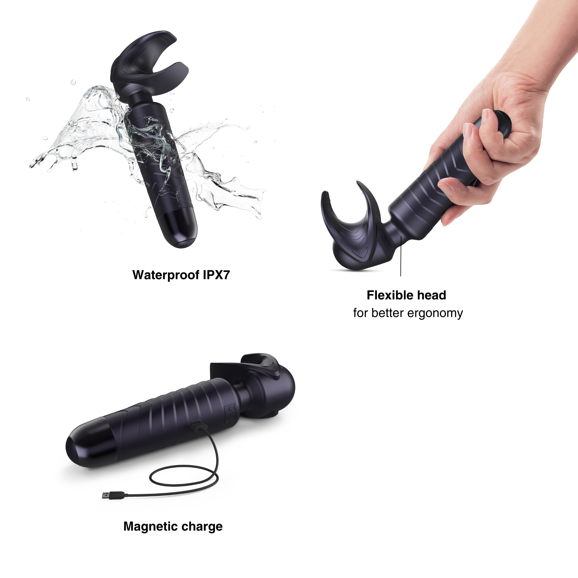 Вибромассажёр для мужчин Manwan MAN.WAND EVO - BLACK PLUM