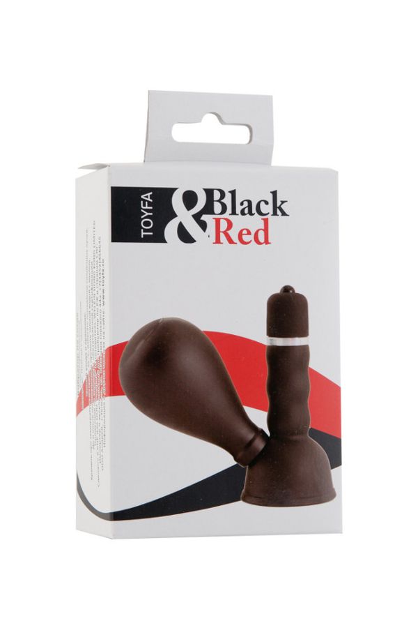 Вибромассажер для сосков Black & Red by TOYFA с грушей, ABS пластик, чёрный, 8,2 см, Ø 3,8 см (арт. 905002-5)