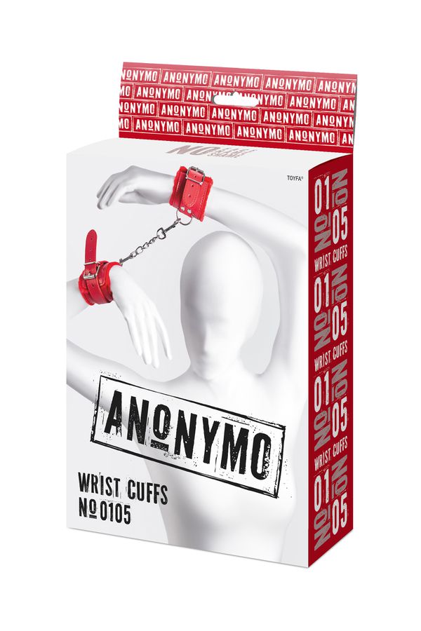 Наручники Anonymo by Toyfa #0105, полиуретан, красные, 27 см (арт. 310105)
