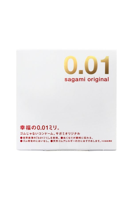 Презервативы Sagami, original 0.01, полиуретан, 17 см, 5,5 см, 1 шт (арт. 143246)