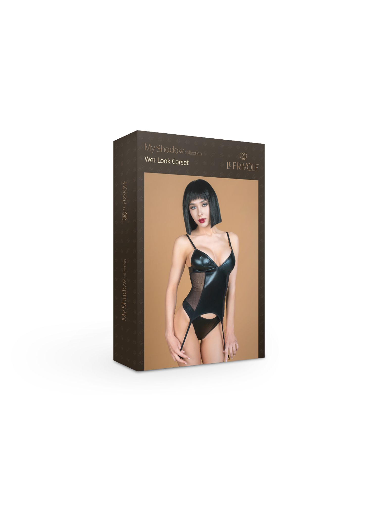 Корсаж с трусиками из материала wet look (My Shadow) S/M