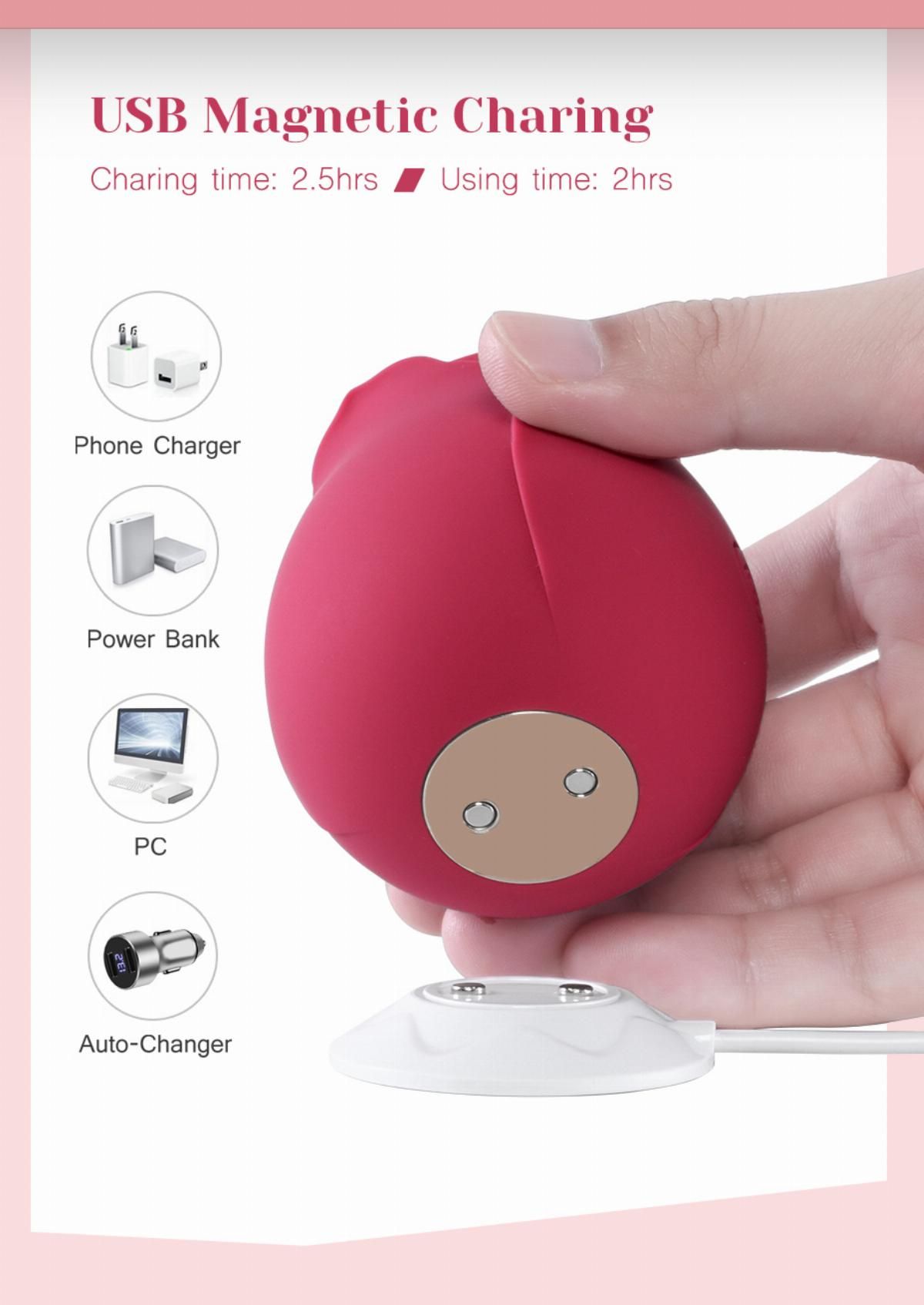 Вибрирующий красный бутон розы Rose Vibrator