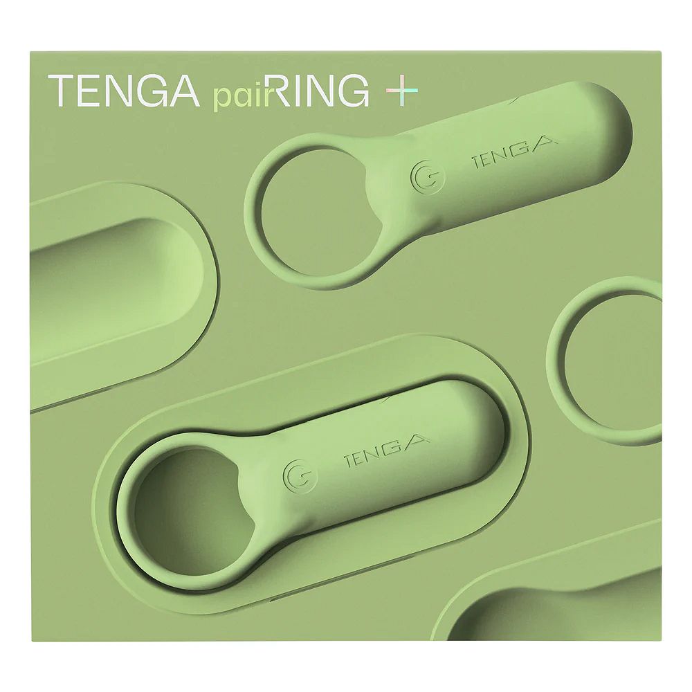 Эрекционное кольцо Tenga paiRING+ с усиленной вибрацией, лайм