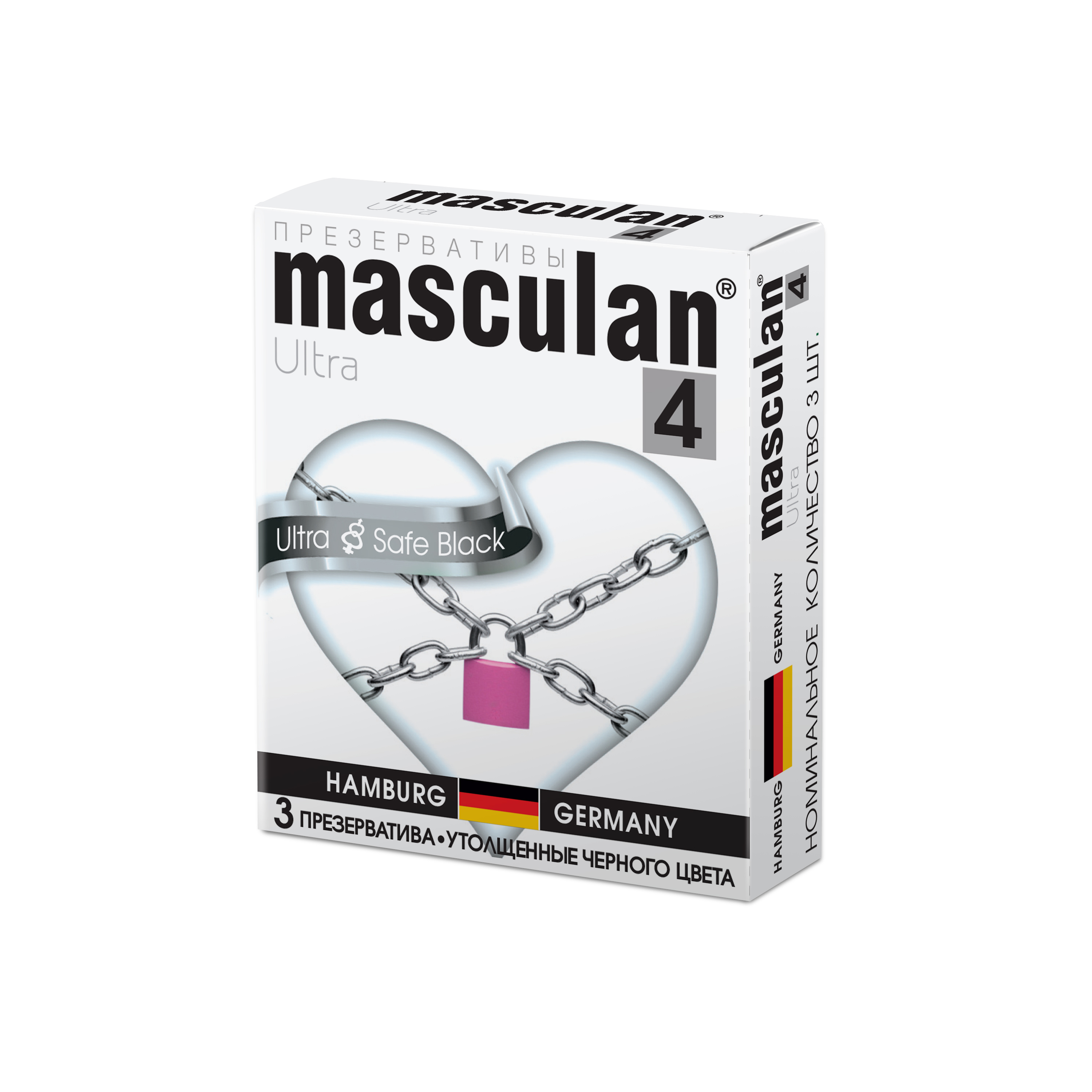 Презервативы Masculan Ultra Safe Black ультрапрочные, 3 шт.