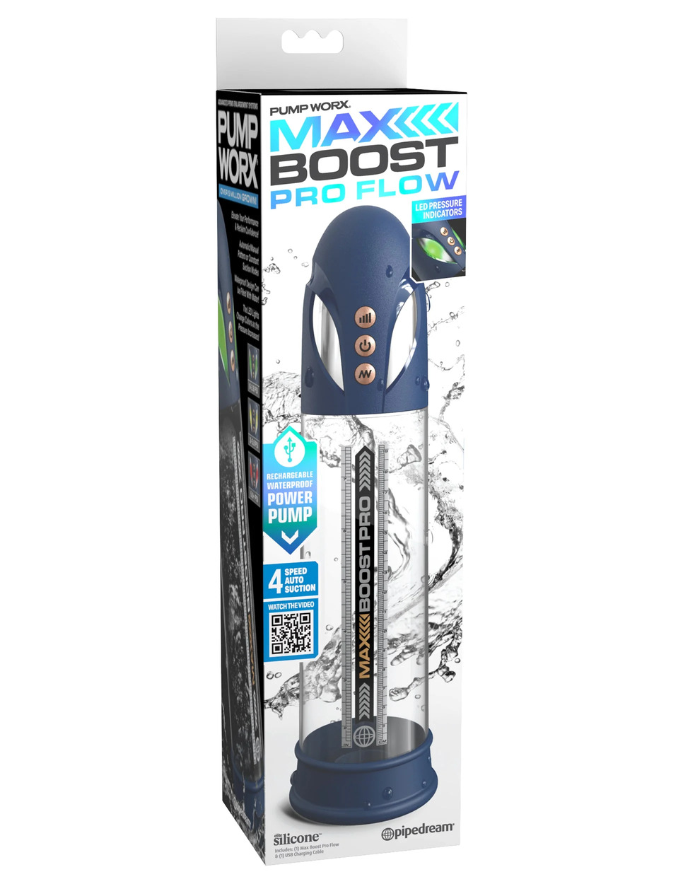 Помпа вакуумная автоматическая мужская Max Boost Pro Flow, синяя