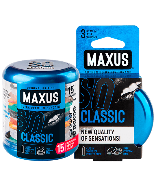 Презервативы Maxus Classic, латекс, 18 см, Ø 5,3, 15 шт, металлический кейс (арт. 0901-013)