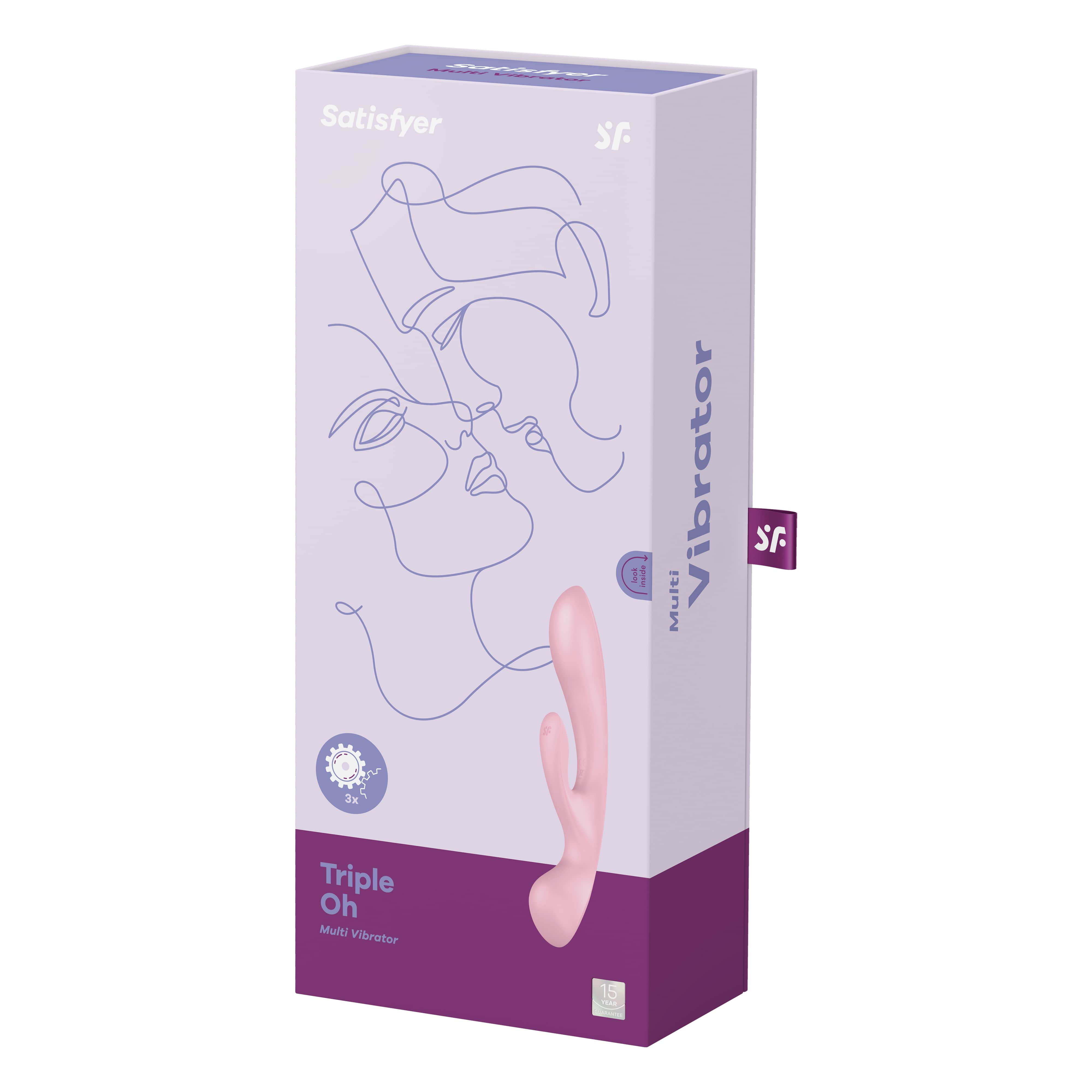 Гибкий вибратор-кролик 2 в 1 Satisfyer Triple Oh, розовый, 24 см (арт. 4018249)