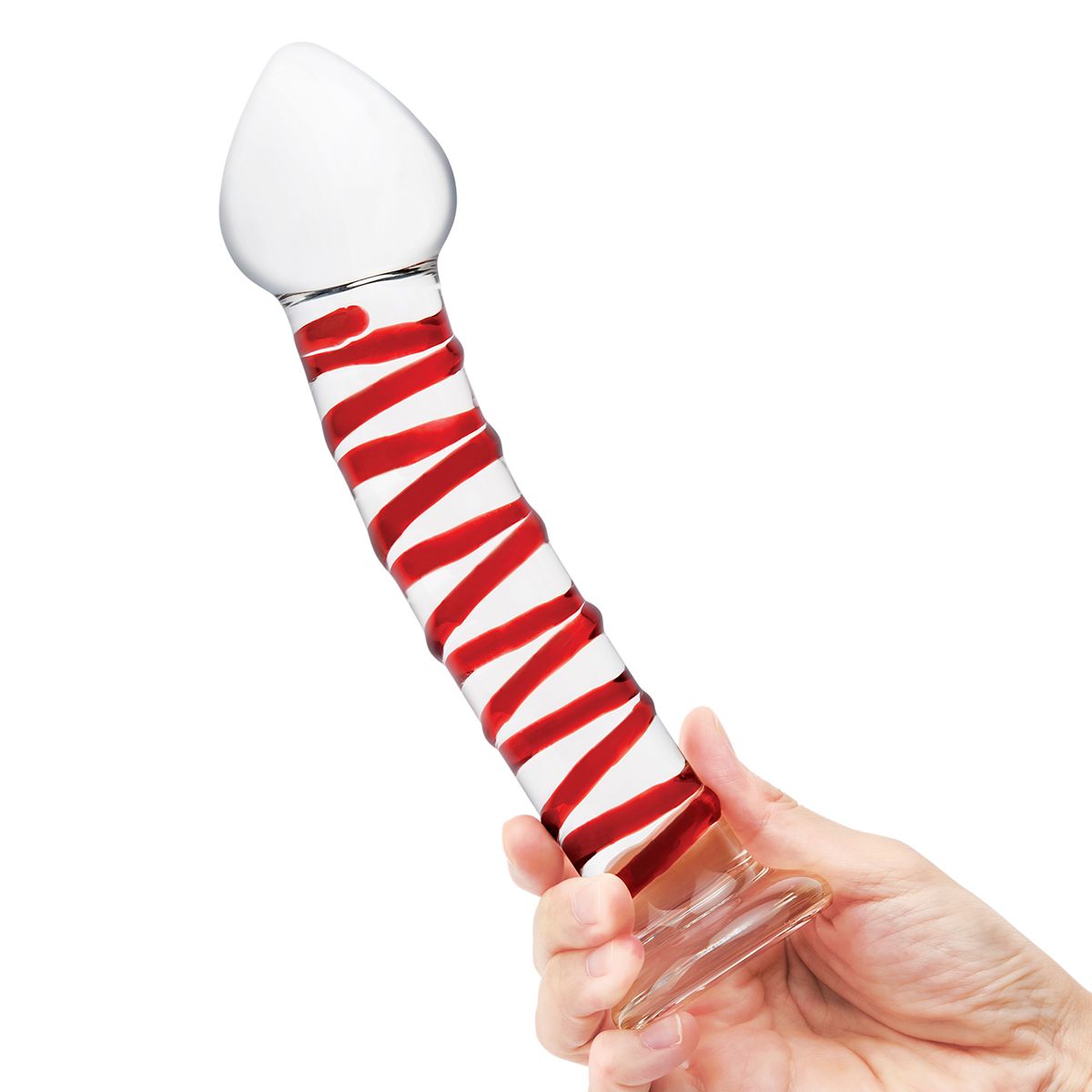 Восьмидюймовый фаллоимитатор с красной спиралью 8 in Mr. SWIRLY