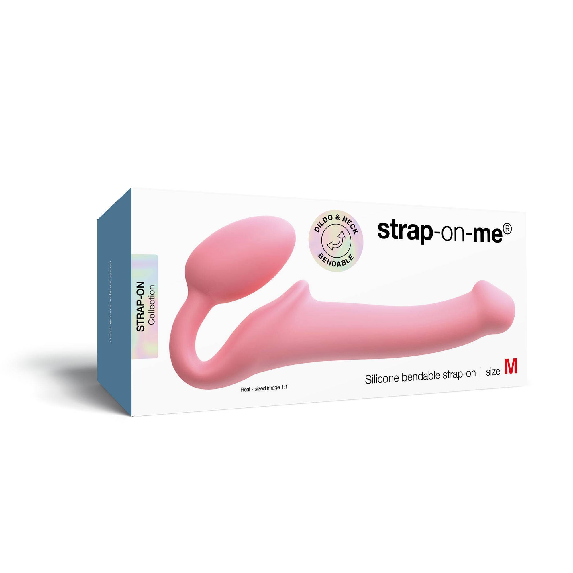 Гибкий страпон Strap-on-me Semi-Realiste, розовый, M