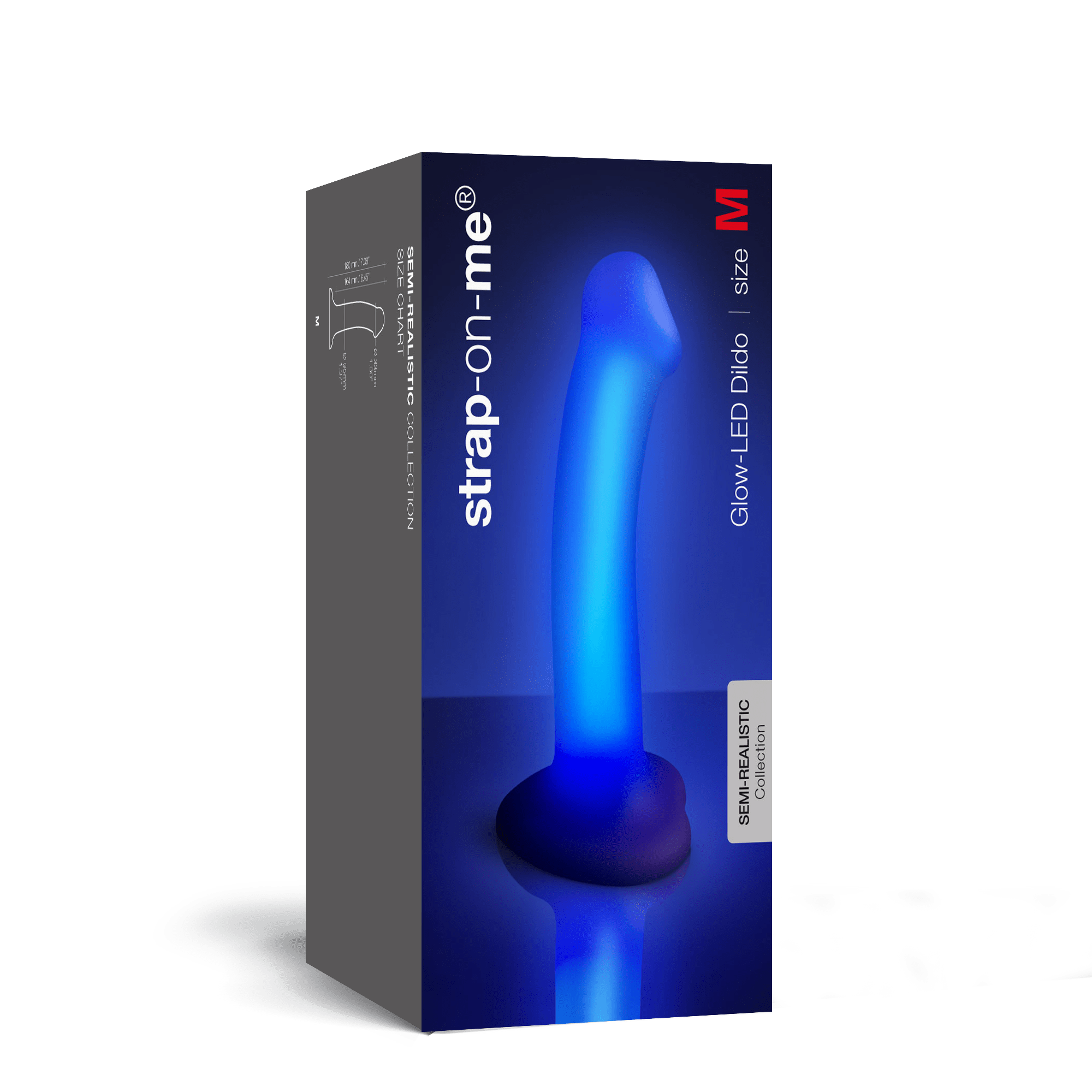 Светящийся фаллоимитатор Strap-on-me Glow-Led Dildo - M, фиолетовый