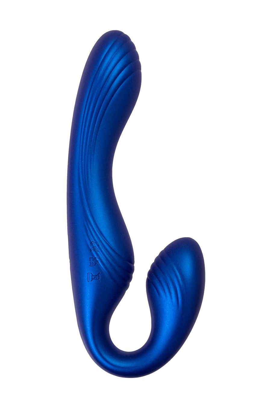 Страпон безремневой L`Eroina APP ARDEE с управлением от приложения и пульта, силикон, синий, 31 см (арт. 565004)