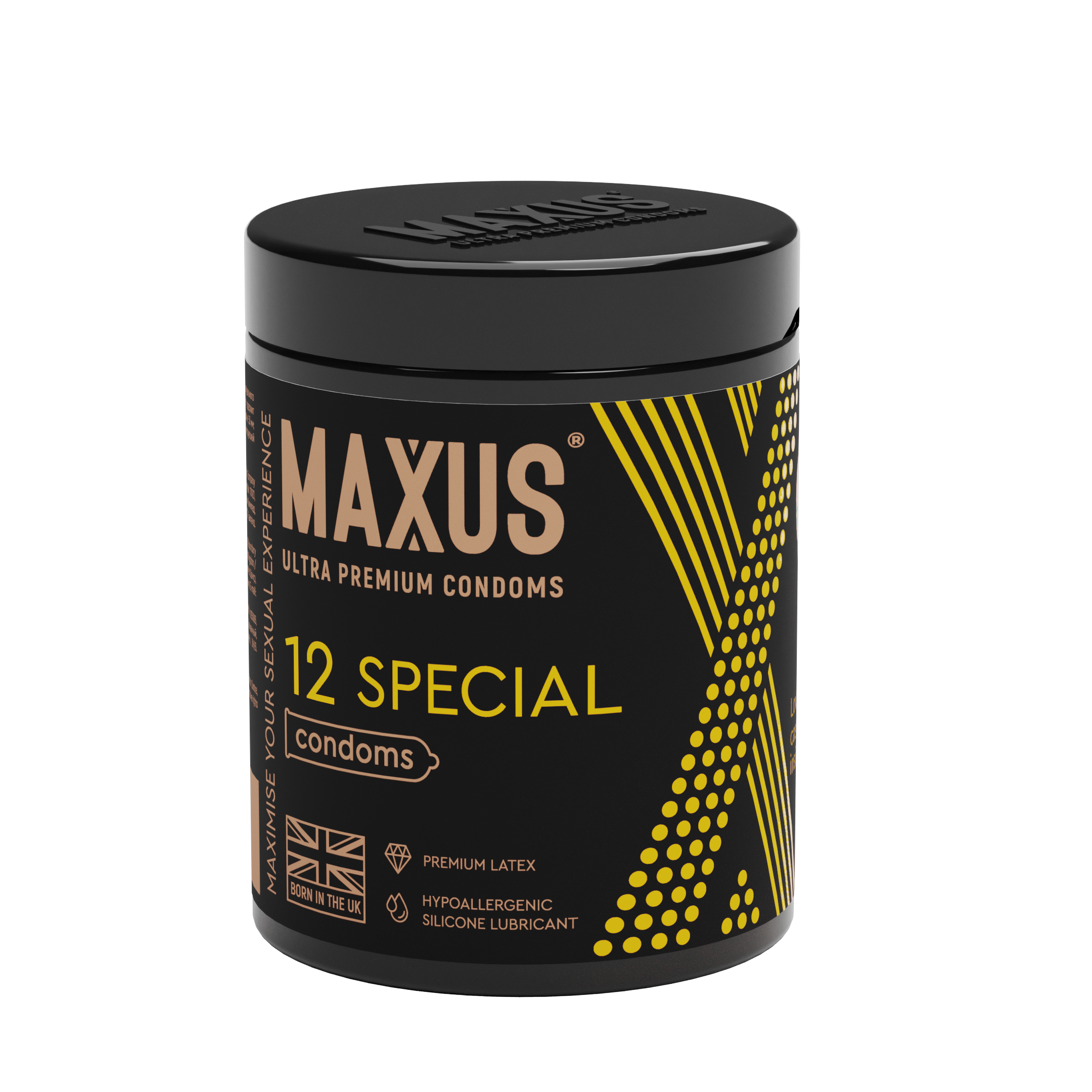 Презервативы MAXUS Special №12 с железным кейсом, точечно-ребристые X-Edition, 12 шт