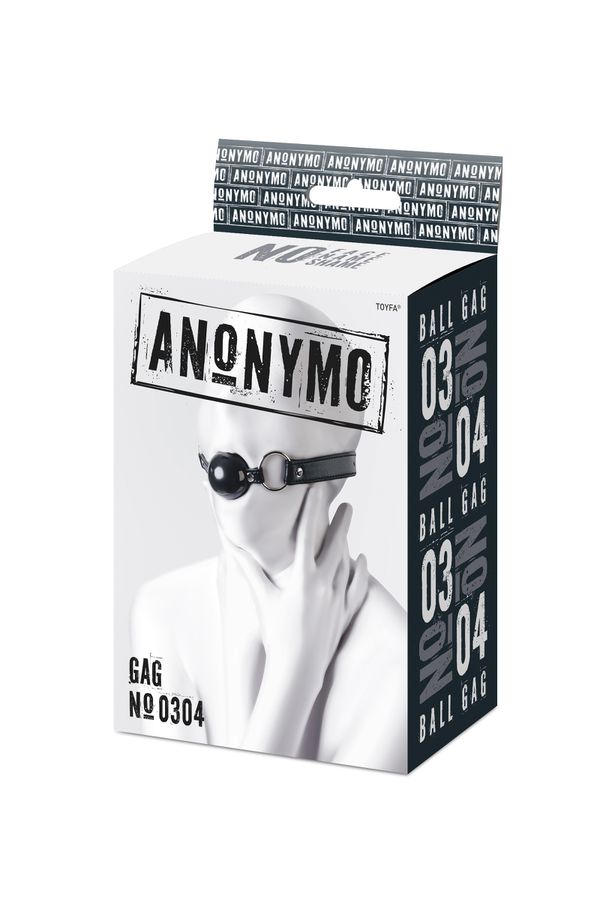 Кляп Anonymo by Toyfa #0304, TPR, черный, 64 см (арт. 310304)