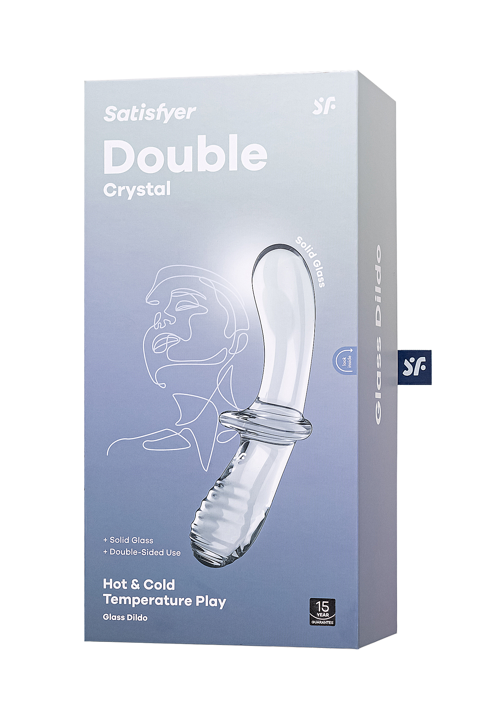 Двусторонний фаллоимитатор Satisfyer Double Crystal, стекло, 19,5 см , Ø 4 см (цвета в ассортименете)