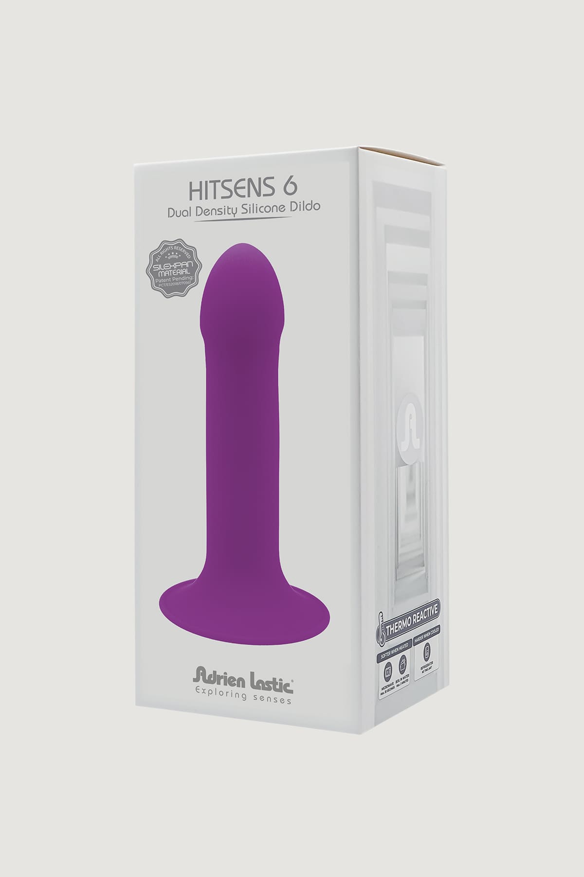 Дилдо на присоске с двойной плотностью HITSENS S06 Purple ADRIEN LASTIC DILDO DUAL DENSITY