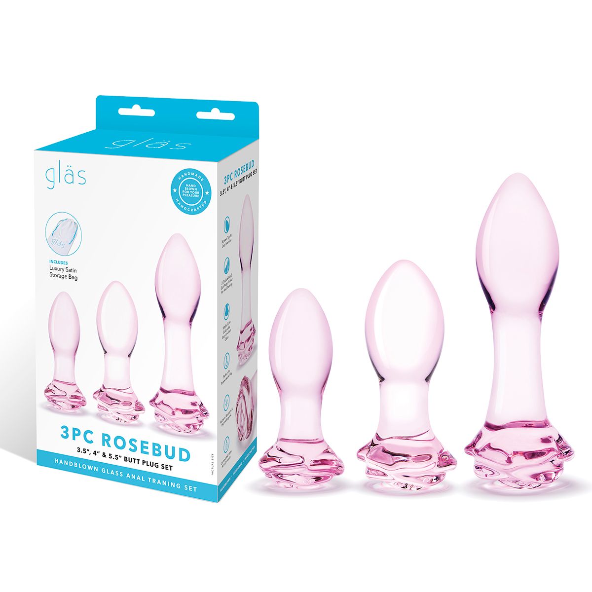Анальный тренировочный набор из стекла ROSEBUD BUTT PLUG SET