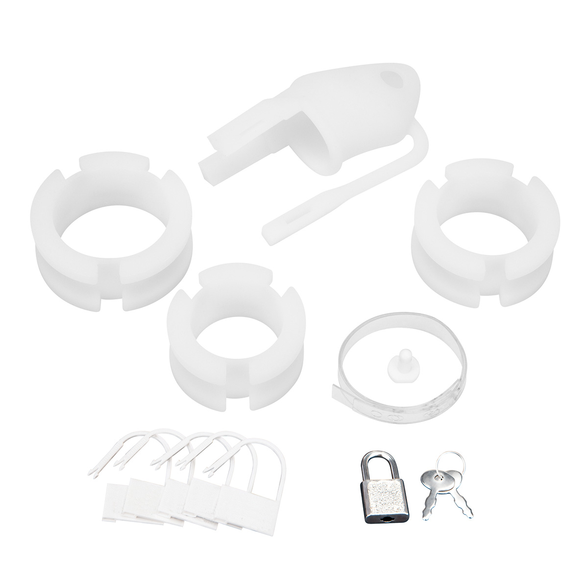 Клетка для пениса белая Silicone Small 2 in Cock Cage With Ball Divider