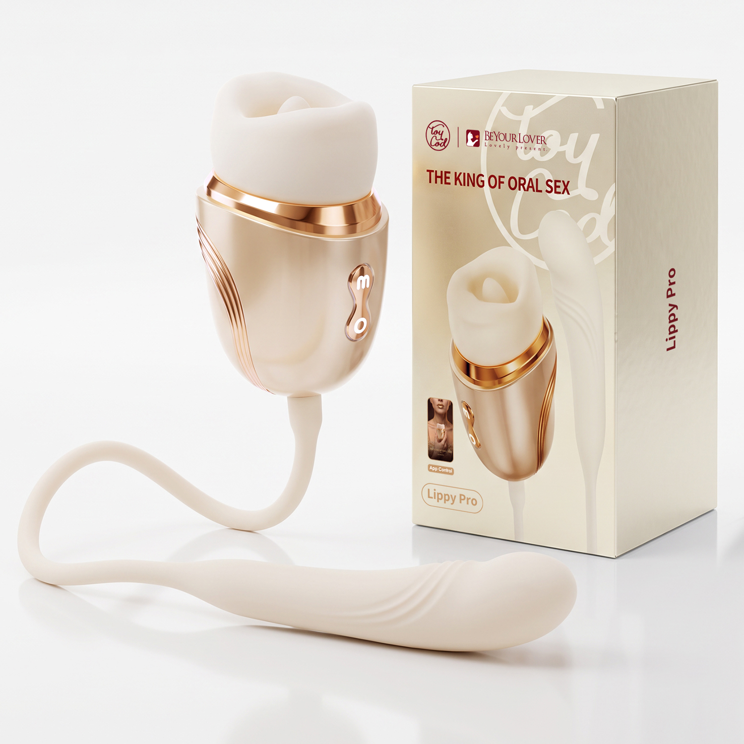 Стимулятор BeYourLover Lippy Pro (Губы Про) с функцией лизания, нагревом и виброяйцом