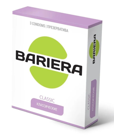 Презервативы Bariera Classic классические, 19 см, Ø 5,2 см, 3 шт. (арт. 150467)