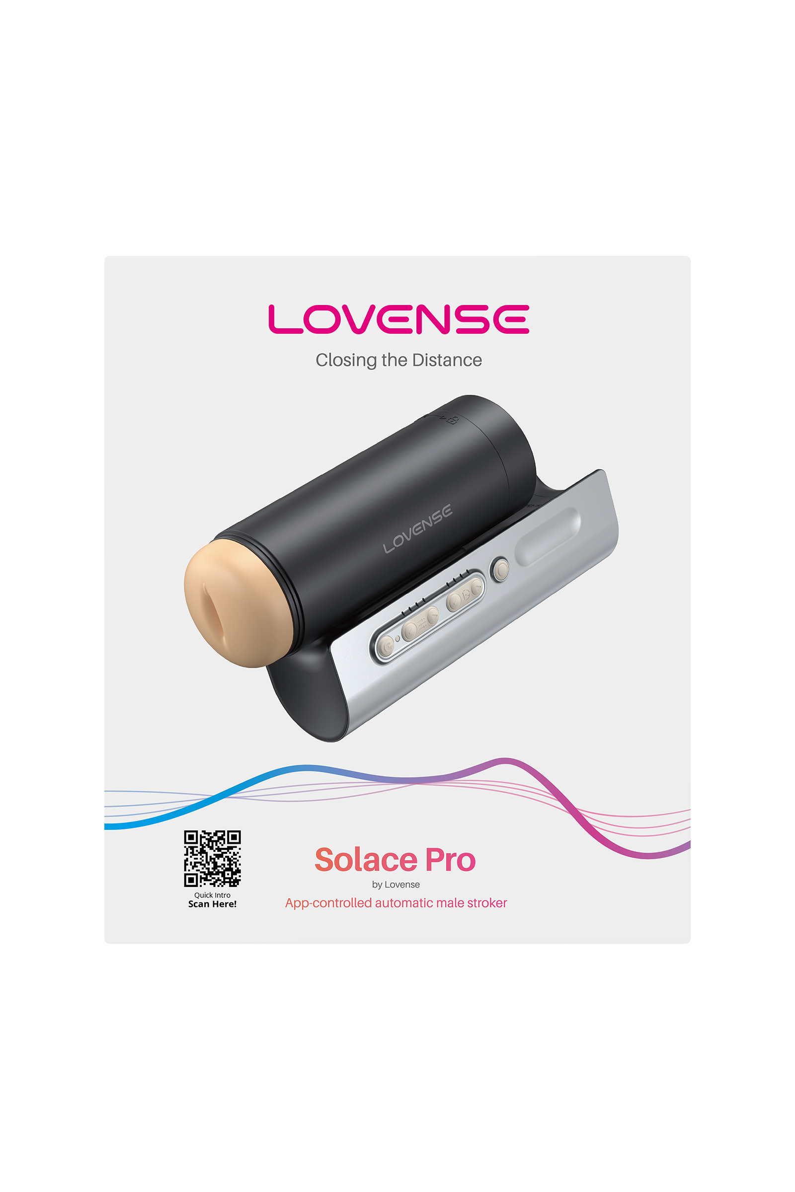 Вибромастурбатор нереалистичный LOVENSE Solace PRO, TPE, черный, 23,1 см