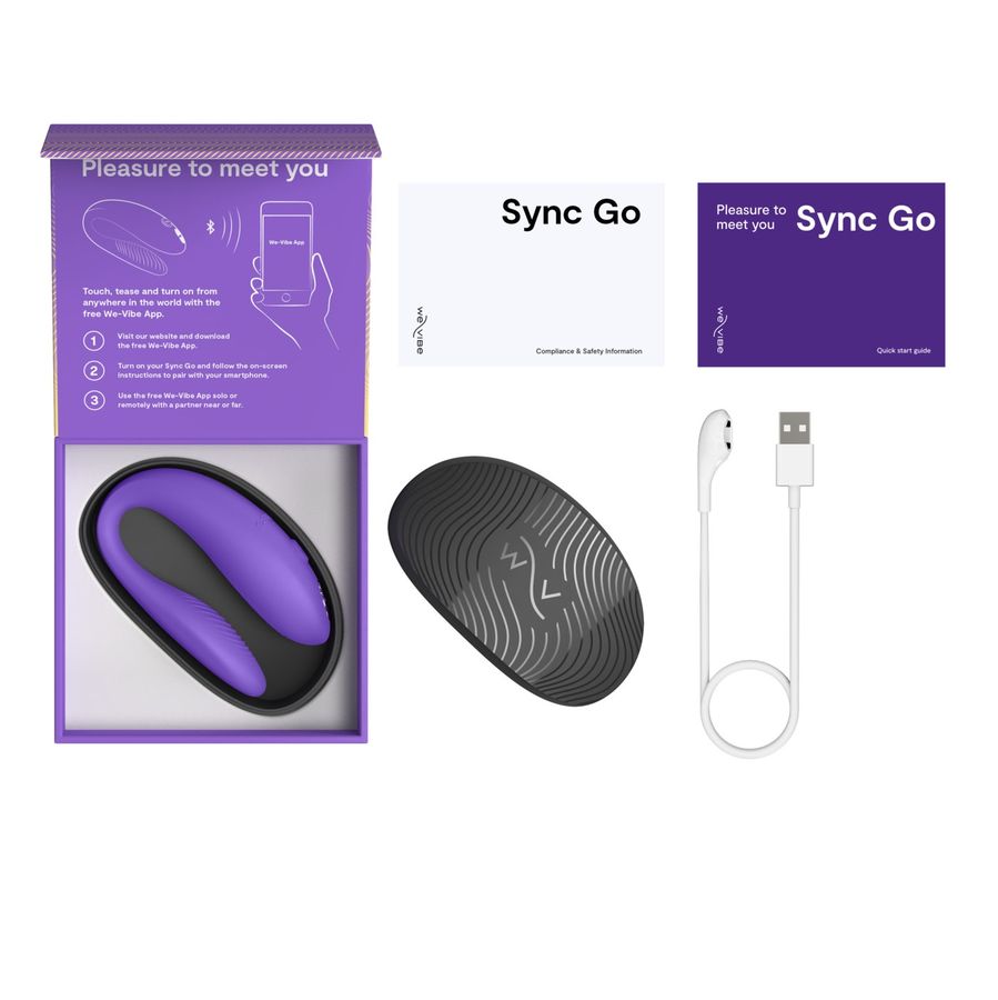Вибратор для пар We-Vibe Sync Go, светло-фиолетовый, 7,5 см, Ø 3,1 см, кейс в подарок (арт. SNSY5SG4)