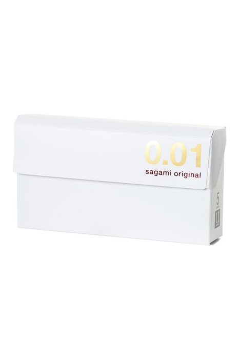 Презервативы Sagami, original 0.01, полиуретан, 17 см, 5,5 см, 5 шт (арт. 143219)