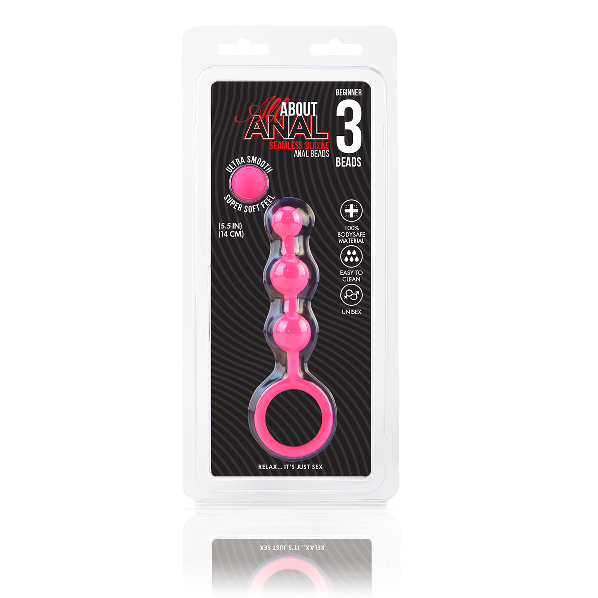 Розовые силиконовые анальные бусины Silicone Anal Beads 3 шарика