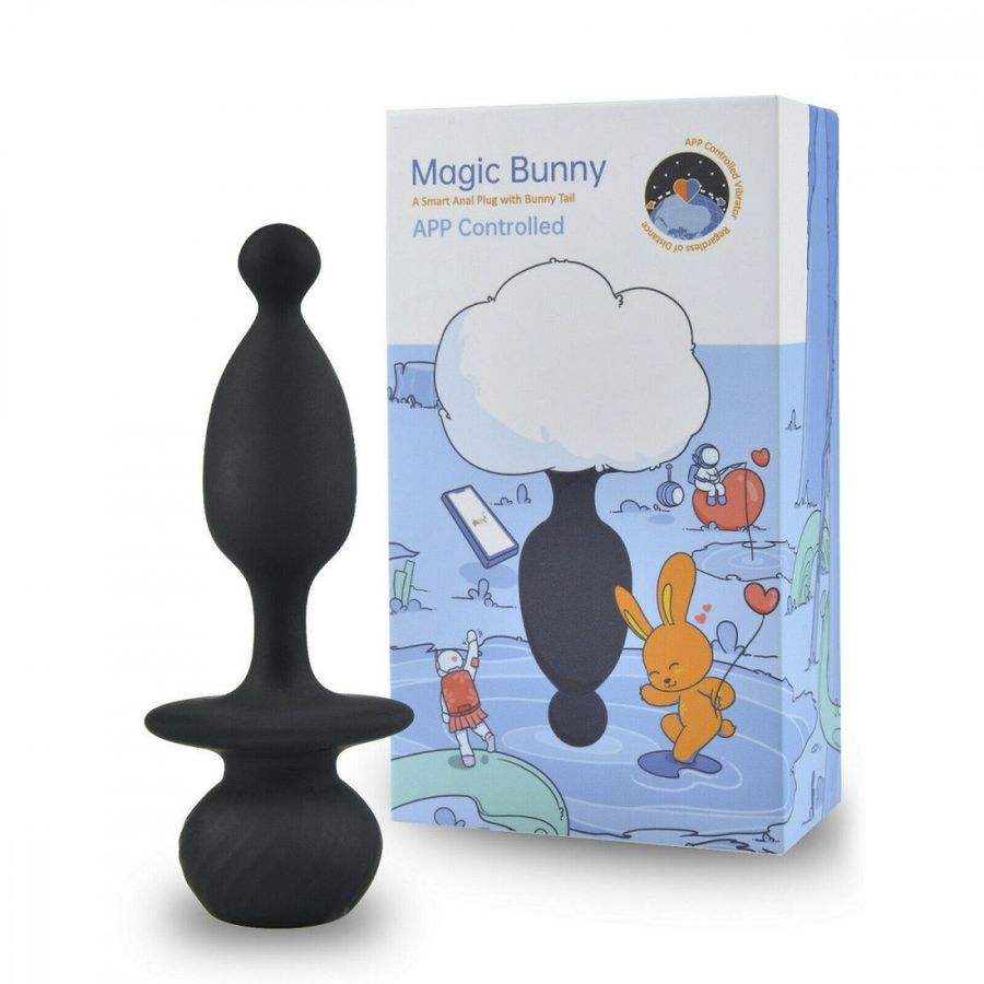 Анальный вибратор Мэджик Моушн Банни (Magic Motion Bunny), черный, 13 см, Ø 2,9 см (арт. 861148)