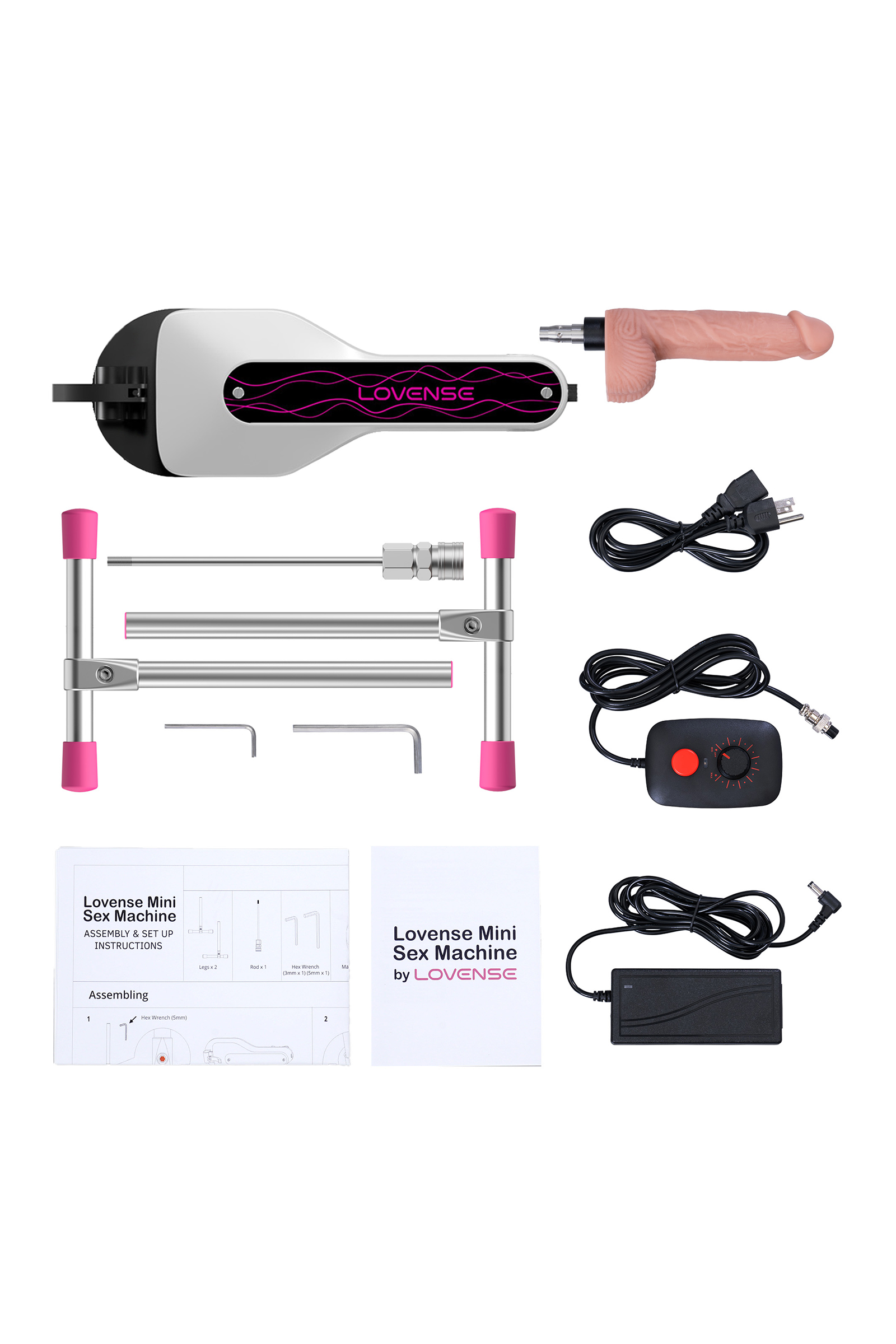 Секс-машина SM Mini Lovense, металл, белый, 31.6 см