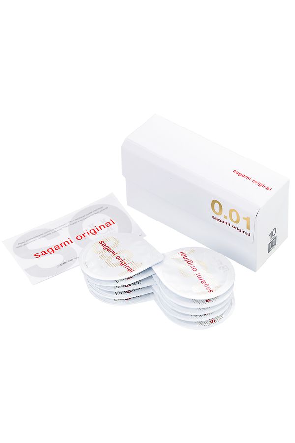 Презервативы Sagami, original 0.01, полиуретан, 17 см, 5,5 см, 10 шт (арт. 143254)