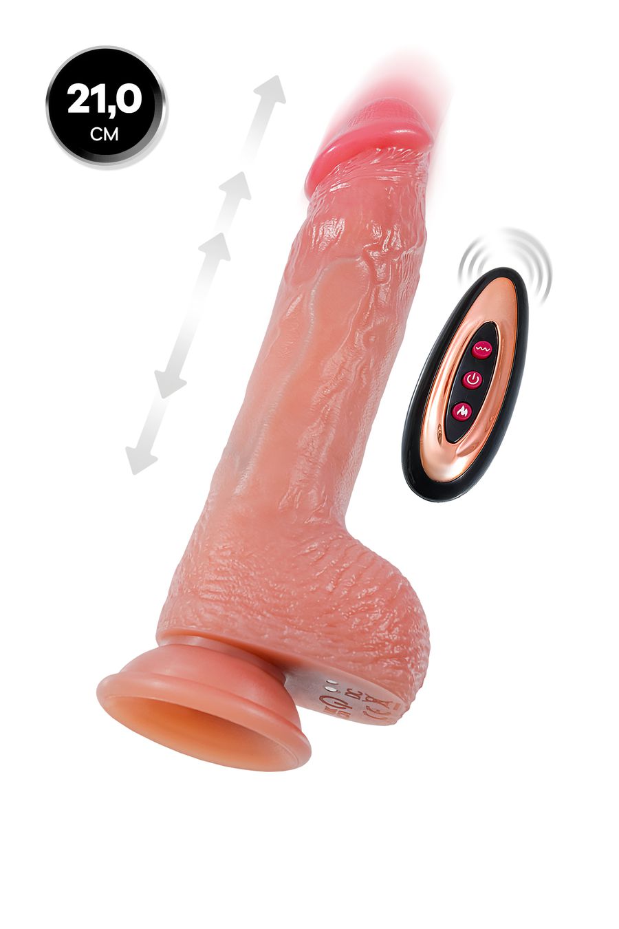 Вибратор-пульсатор реалистичный, Mr.Baton, RealMotion, силикон, 21см, Ø4 (арт. 691008)