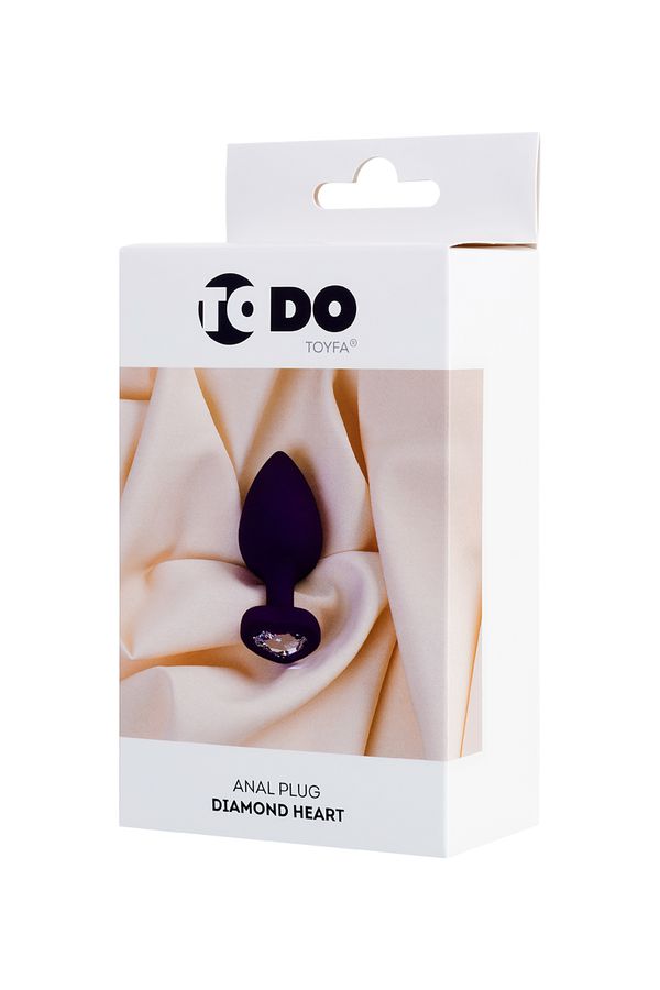 Анальная втулка ToDo by Toyfa Diamond Heart, силикон, фиолетовая, 7 см, Ø 2 см, 18 г (арт. 357024)