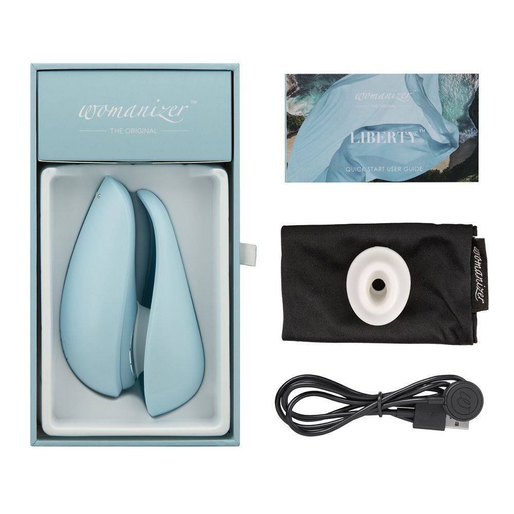 Бесконтактный клиторальный стимулятор Womanizer Liberty, голубой, 10,4 см (арт. WZ11GB0200)