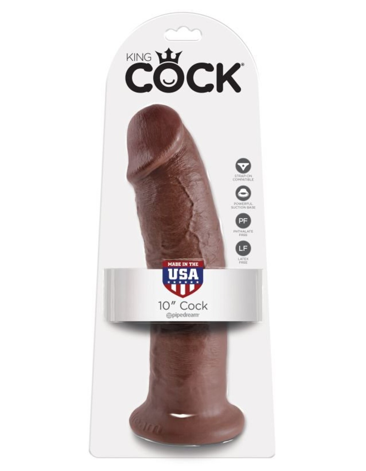 Фаллоимитатор-гиант на присоске коричневый King Cock 10 Cock Brown