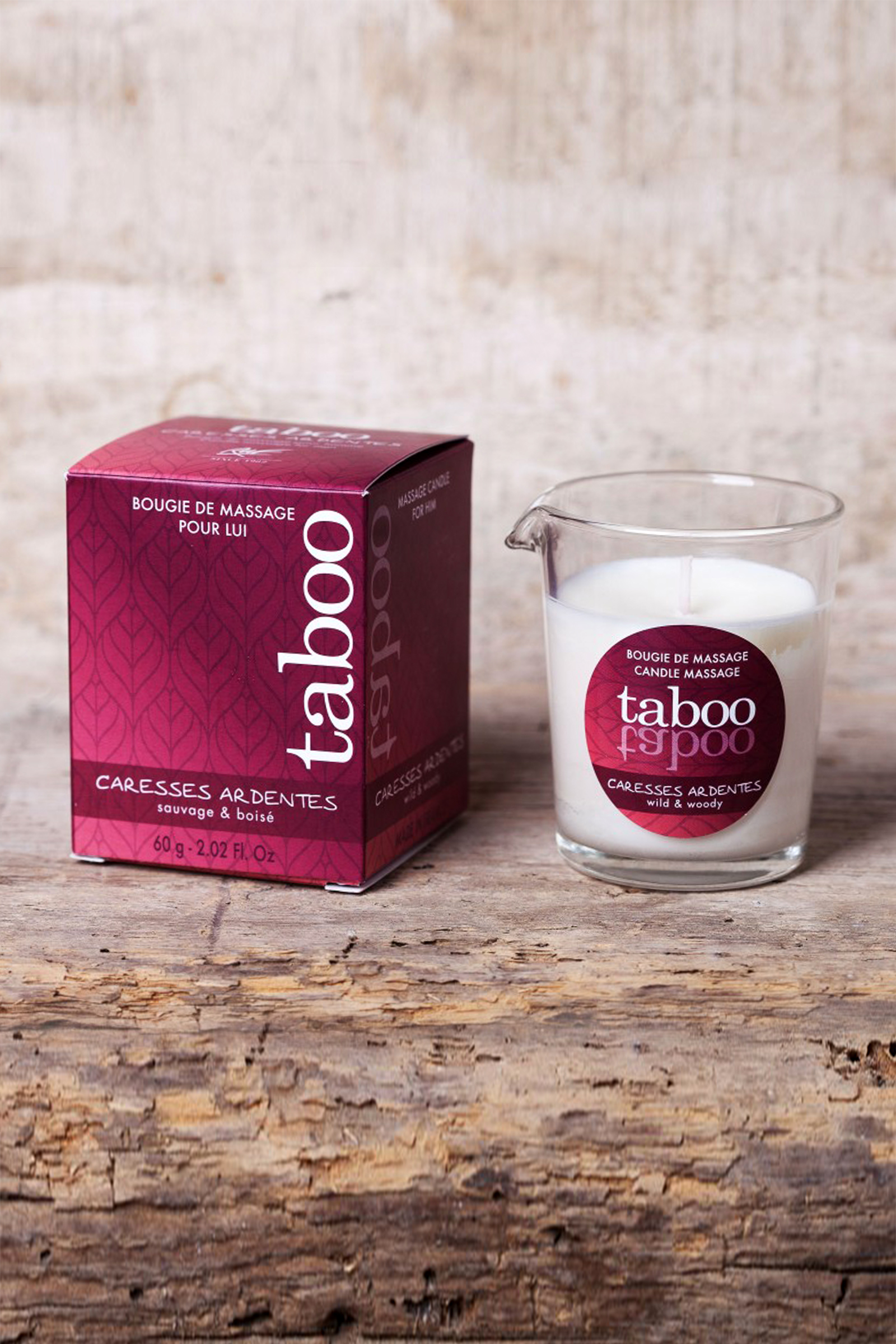 Массажное аромамасло для мужчин RUF Taboo Пылкие ласки (Сaresses ardentes), аромат папоротник, 60 мл