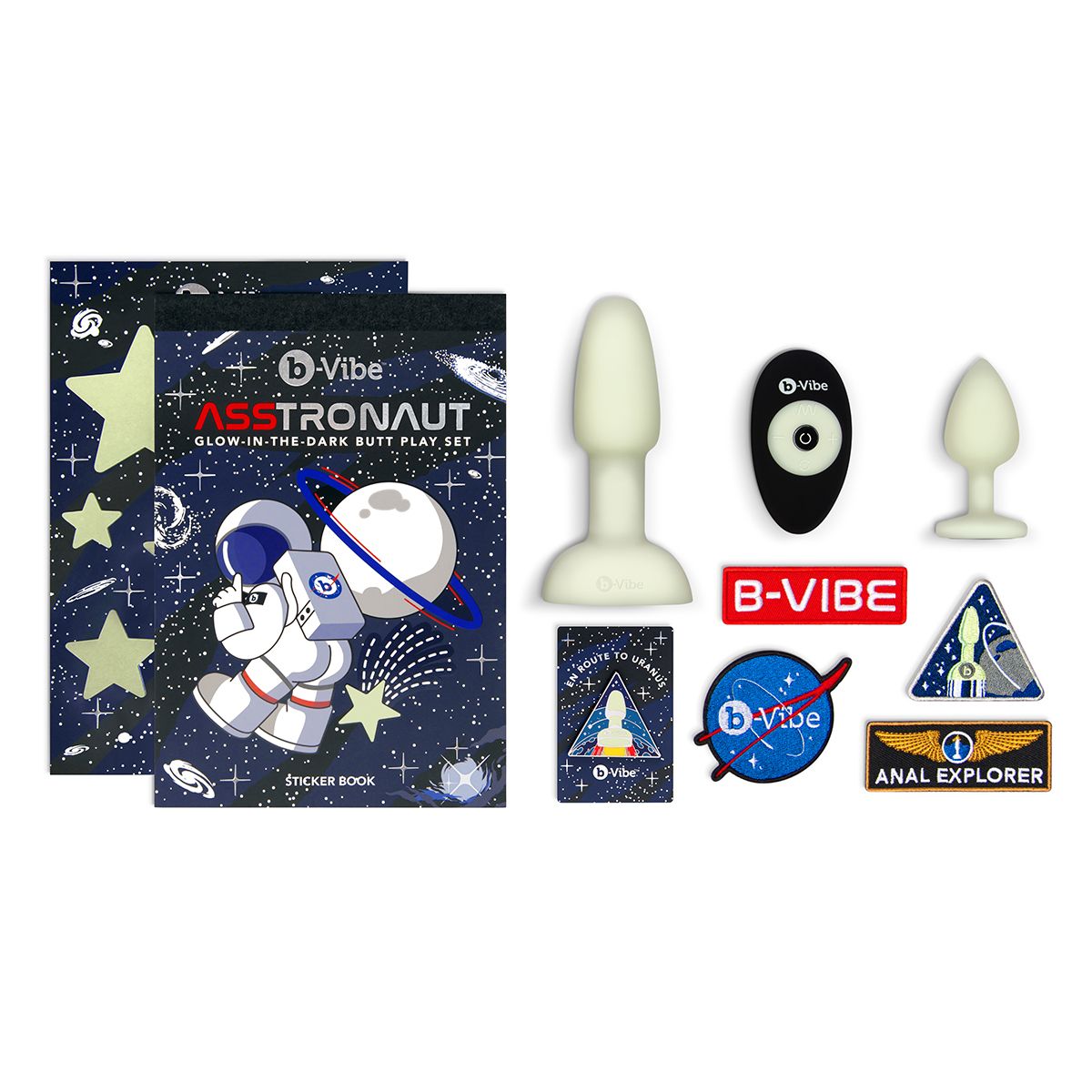Светящийся в темноте анальный набор ASSTRONAUT GLOW IN THE DARK SET