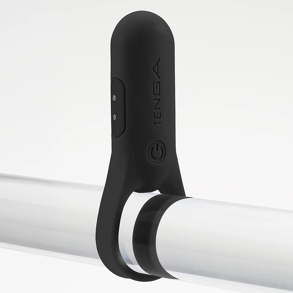 Эрекционное кольцо Tenga paiRING+ с усиленной вибрацией, черное