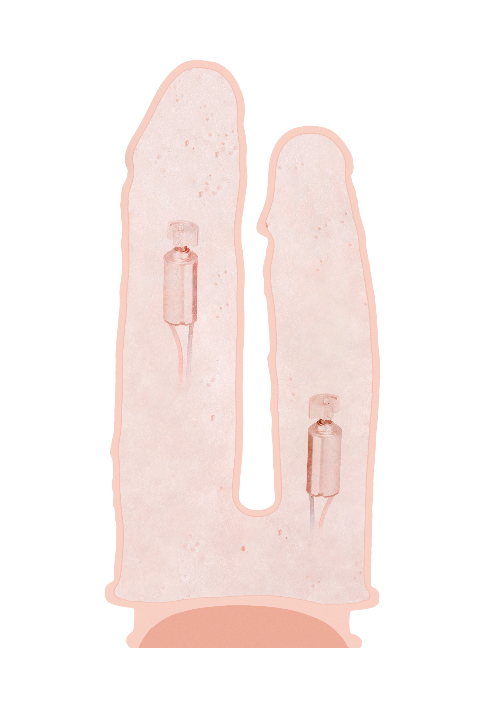 Вибратор для двойного проникновения RealStick Silicone Jason M, сайлекспан, телесный, 18,5 см